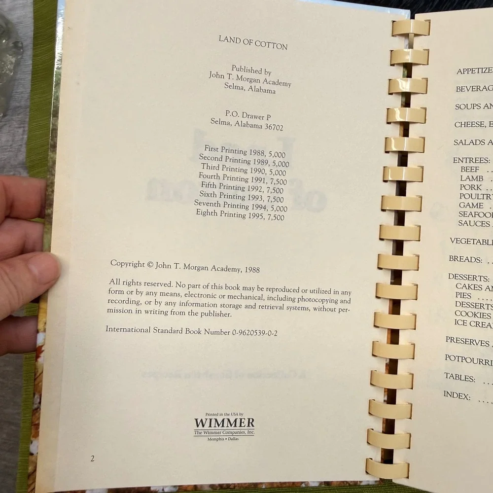 Land of Cotton Southern Recipes Cookbook John T Morgan Academy Selma AL 1995